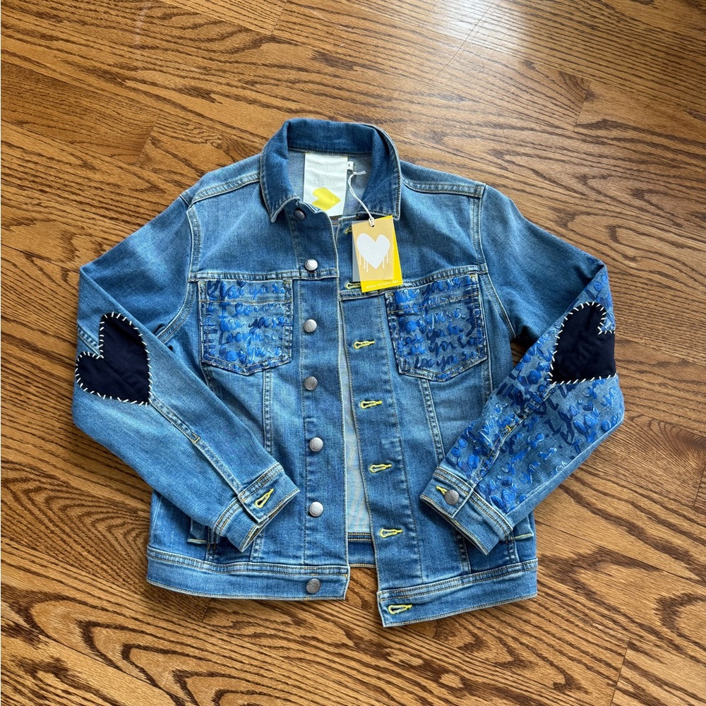 NWT Kerri Rosenthal size S I Love You So denim jacket